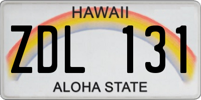 HI license plate ZDL131