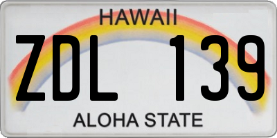 HI license plate ZDL139
