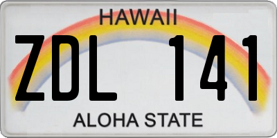 HI license plate ZDL141