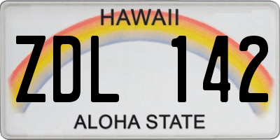 HI license plate ZDL142