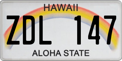 HI license plate ZDL147