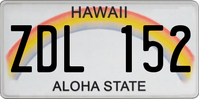 HI license plate ZDL152