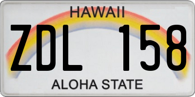 HI license plate ZDL158