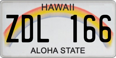 HI license plate ZDL166