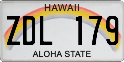 HI license plate ZDL179