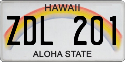 HI license plate ZDL201