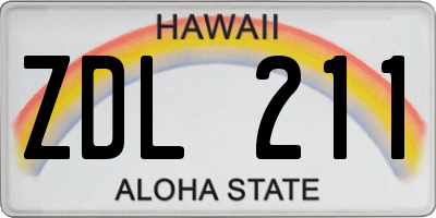 HI license plate ZDL211
