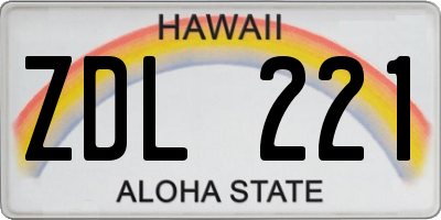 HI license plate ZDL221