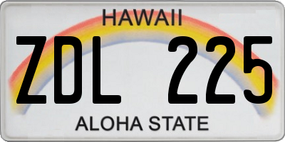 HI license plate ZDL225