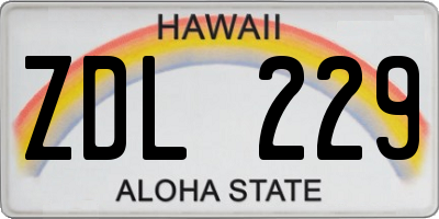 HI license plate ZDL229