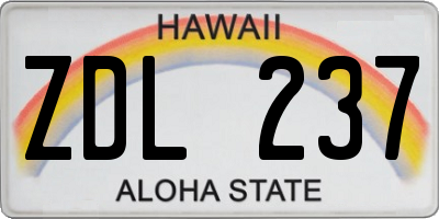 HI license plate ZDL237