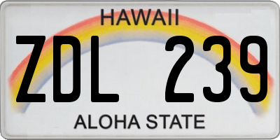 HI license plate ZDL239