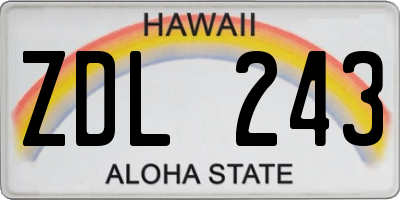 HI license plate ZDL243