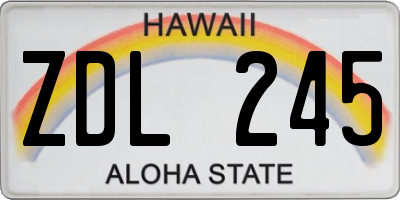 HI license plate ZDL245