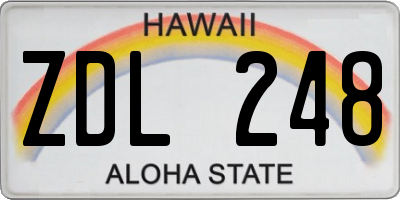 HI license plate ZDL248