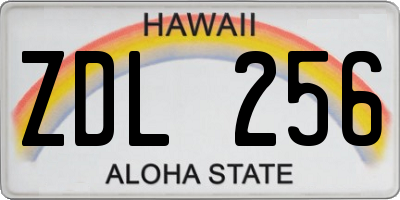 HI license plate ZDL256