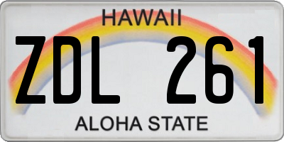 HI license plate ZDL261