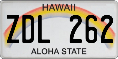 HI license plate ZDL262