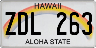 HI license plate ZDL263