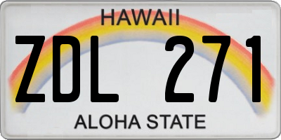 HI license plate ZDL271