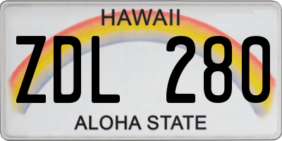 HI license plate ZDL280