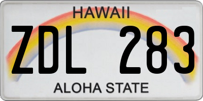 HI license plate ZDL283