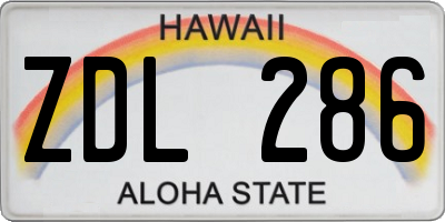 HI license plate ZDL286