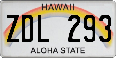 HI license plate ZDL293