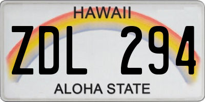 HI license plate ZDL294