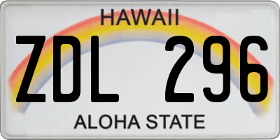 HI license plate ZDL296