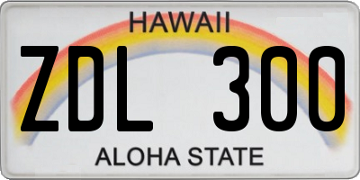 HI license plate ZDL300