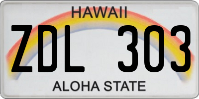 HI license plate ZDL303
