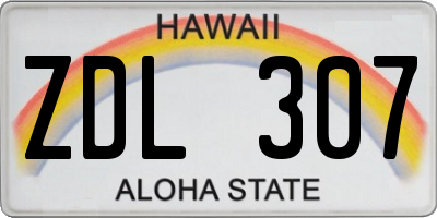 HI license plate ZDL307
