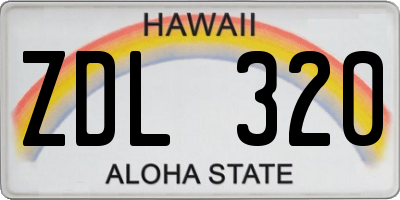 HI license plate ZDL320