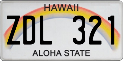 HI license plate ZDL321