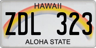 HI license plate ZDL323