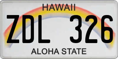 HI license plate ZDL326