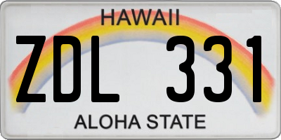 HI license plate ZDL331