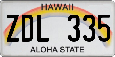 HI license plate ZDL335