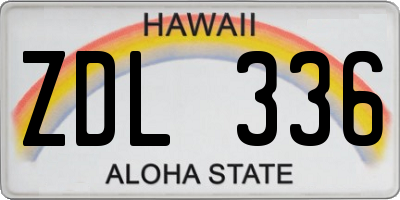 HI license plate ZDL336