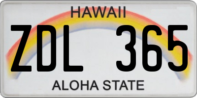 HI license plate ZDL365