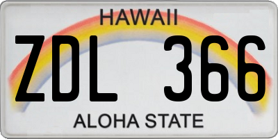 HI license plate ZDL366