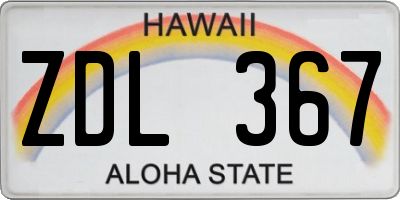 HI license plate ZDL367