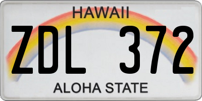 HI license plate ZDL372