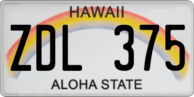 HI license plate ZDL375