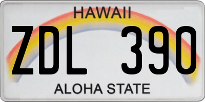HI license plate ZDL390
