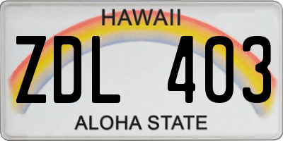 HI license plate ZDL403