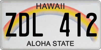 HI license plate ZDL412