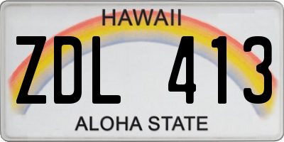 HI license plate ZDL413