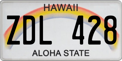 HI license plate ZDL428